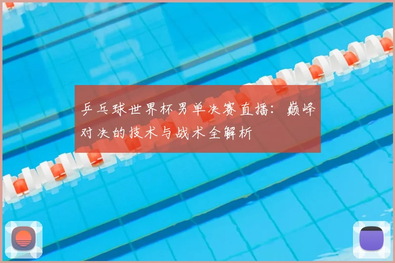 乒乓球世界杯男单决赛直播：巅峰对决的技术与战术全解析