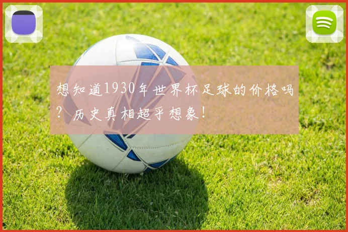 想知道1930年世界杯足球的价格吗?历史真相超乎想象!